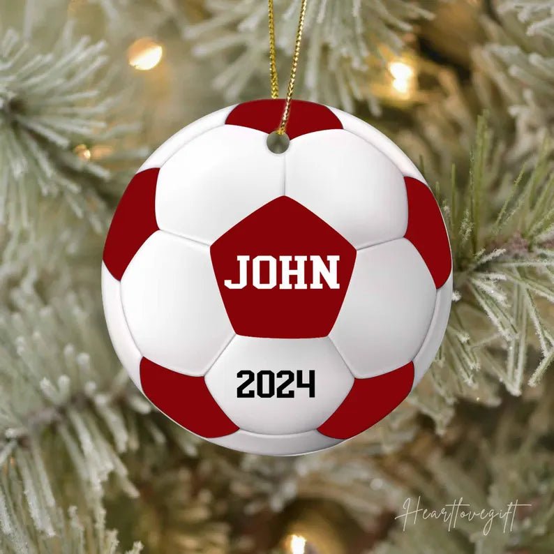 Soccer Christmas Ornament, Sport Christmas Ornament 2024, Personalized Soccer Ornament, Soccer Ornament Decor, Kids Christmas Ornament - Family Watchs