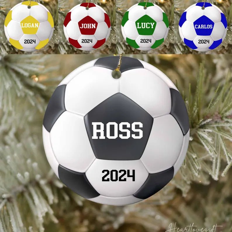 Soccer Christmas Ornament, Sport Christmas Ornament 2024, Personalized Soccer Ornament, Soccer Ornament Decor, Kids Christmas Ornament - Family Watchs