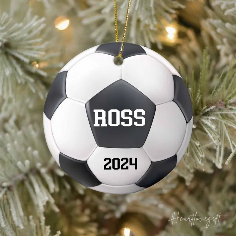 Soccer Christmas Ornament, Sport Christmas Ornament 2024, Personalized Soccer Ornament, Soccer Ornament Decor, Kids Christmas Ornament - Family Watchs