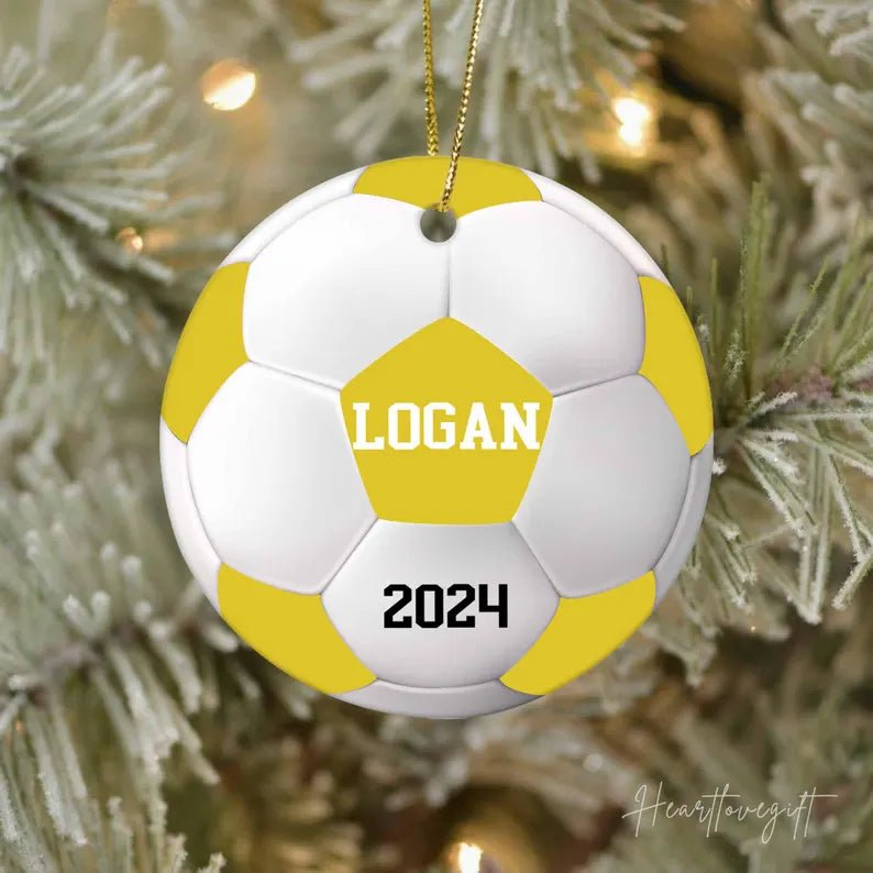 Soccer Christmas Ornament, Sport Christmas Ornament 2024, Personalized Soccer Ornament, Soccer Ornament Decor, Kids Christmas Ornament - Family Watchs