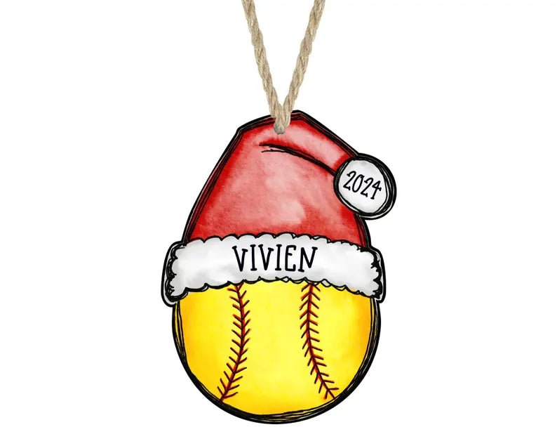 Softball Christmas Ornament, Softball Ornament, 2024 Softball Ornament, Softball Ornament Personalized, Softball Mom Gift, Coach gift - Family Watchs