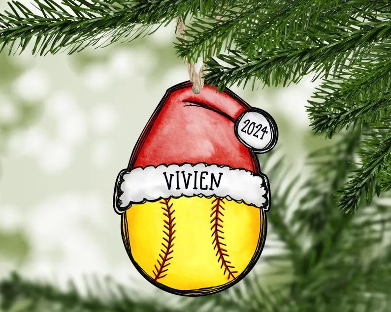 Softball Christmas Ornament, Softball Ornament, 2024 Softball Ornament, Softball Ornament Personalized, Softball Mom Gift, Coach gift - Family Watchs