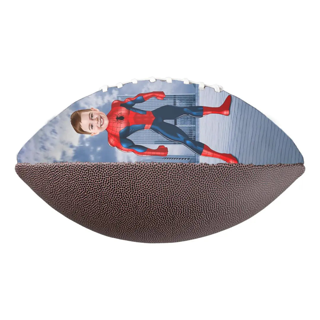 Personalized My Face Custom Spider Man Photo Football Gift
