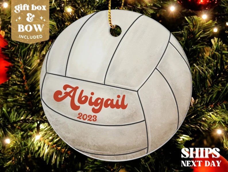 Sports Christmas Ornament 2024 - Kids Christmas Ornament - Volleyball Ornament - Family Watchs
