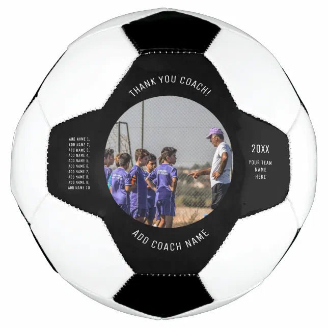 Thank You Soccer Coach Custom Team Photo & Names Soccer Ball - Family Watchs