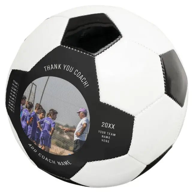 Thank You Soccer Coach Custom Team Photo & Names Soccer Ball - Family Watchs
