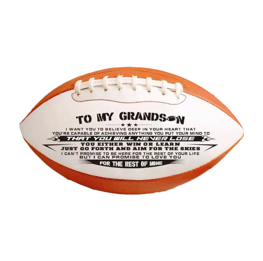To My Grandson - Love You Birthday Graduation Christmas Holiday Gift Personalized Football - Family Watchs