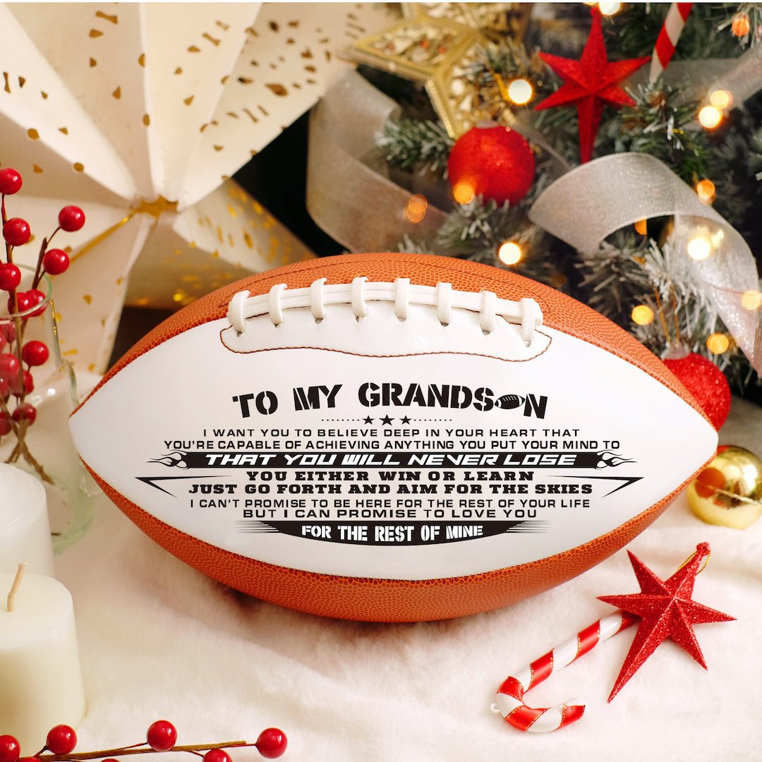 To My Grandson - Love You Birthday Graduation Christmas Holiday Gift Personalized Football - Family Watchs