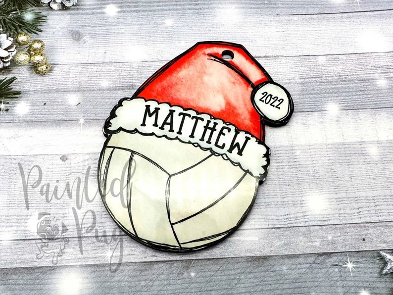 Volleyball Christmas Ornament, 2024 Volleyball Ornament Personalized, 2024 Christmas Ornament, Personalized Ornament, Volleyball Coach Gift - Family Watchs