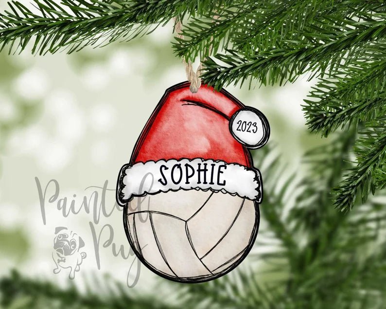 Volleyball Christmas Ornament, 2024 Volleyball Ornament Personalized, 2024 Christmas Ornament, Personalized Ornament, Volleyball Coach Gift - Family Watchs