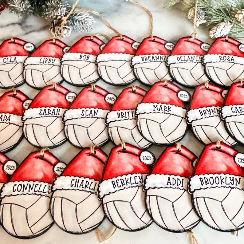 Volleyball Christmas Ornament, 2024 Volleyball Ornament Personalized, 2024 Christmas Ornament, Personalized Ornament, Volleyball Coach Gift - Family Watchs
