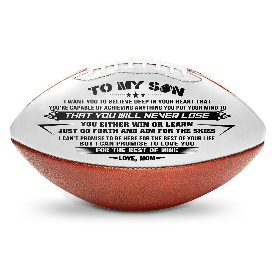 Mom To Son - Love You Birthday Graduation Christmas Holiday Gift Personalized Football