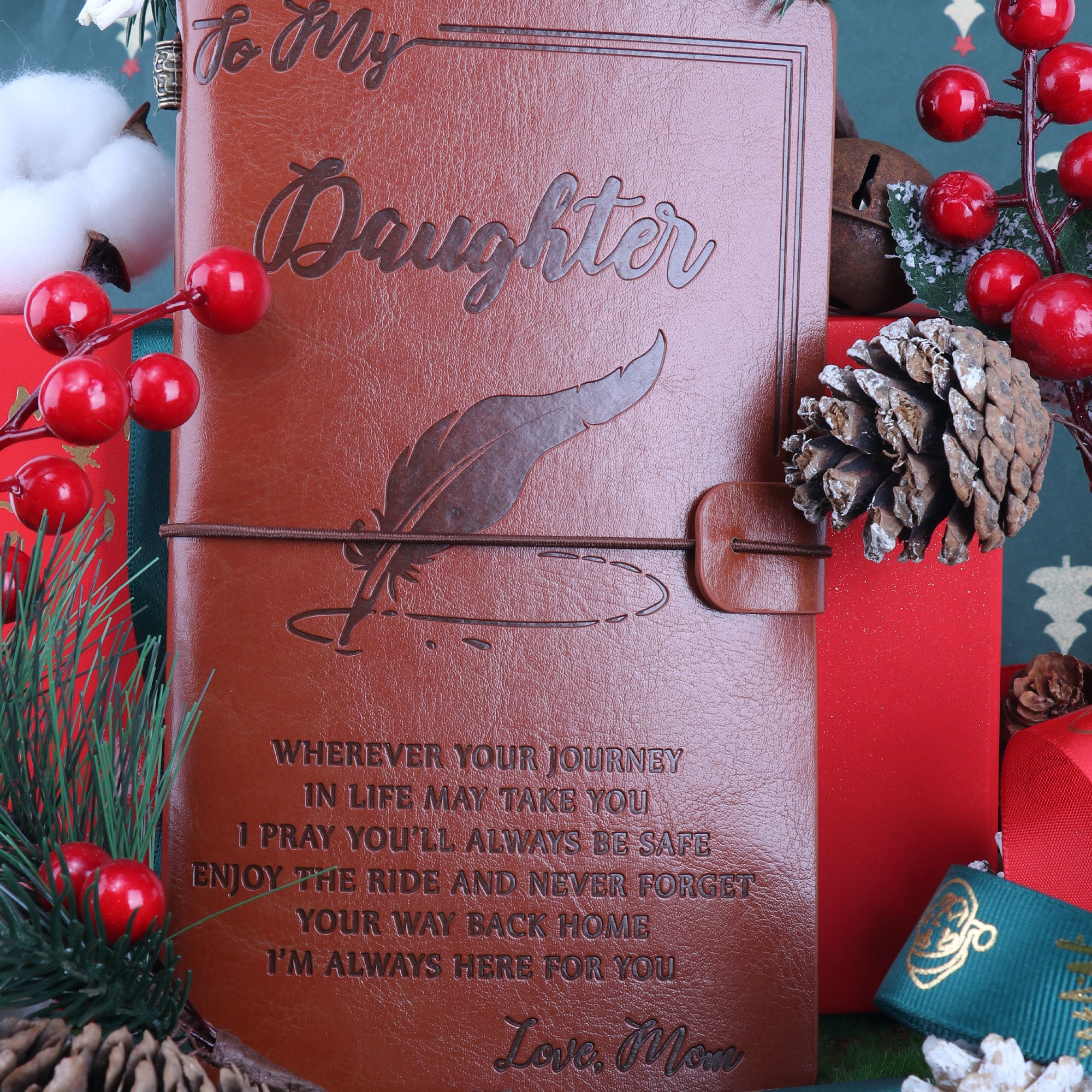 FAMILYWATCHS Gift Customized Personalise Leather Journal Mom To Daughter