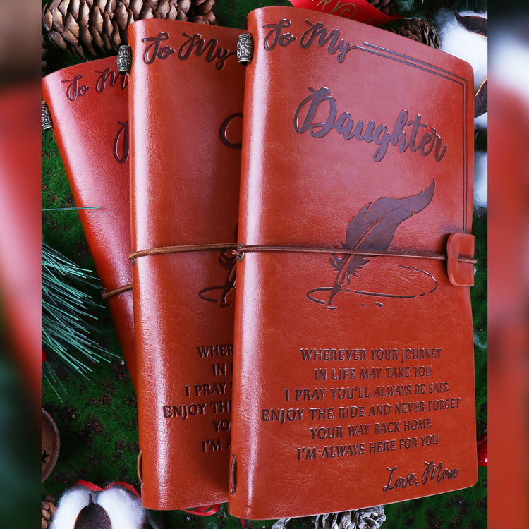 FAMILYWATCHS Gift Customized Personalise Leather Journal Mom To Daughter
