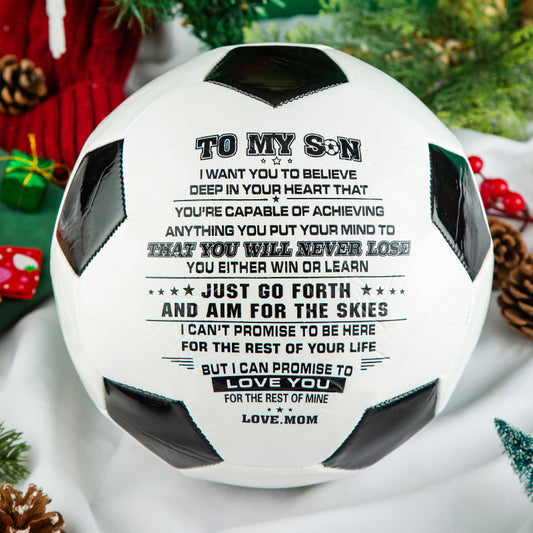Personalized Printed Soccer Ball Football For My Son, Birthday Christmas Graduation Gift For Son From Mom, Perfect For Outdoor & Indoor Match Or Game，Size 5