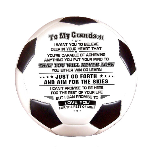 Personalized Printed Soccer Ball Football For My Grandson, Birthday Christmas Graduation Gift For Grandson, Perfect For Outdoor & Indoor Match Or Game，Size 5