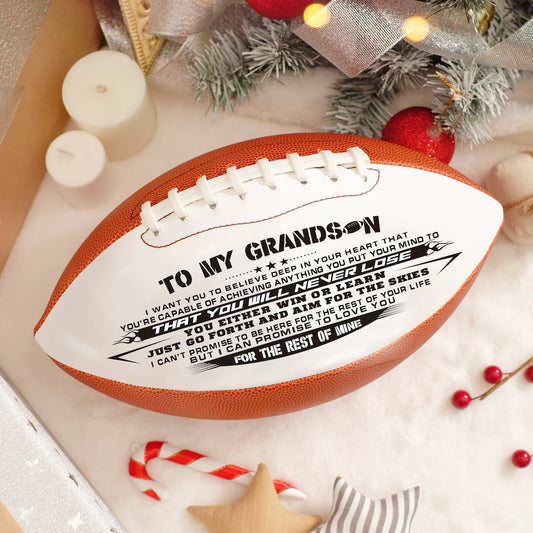 To My Grandson - Love You Birthday Graduation Christmas Holiday Gift Personalized Football