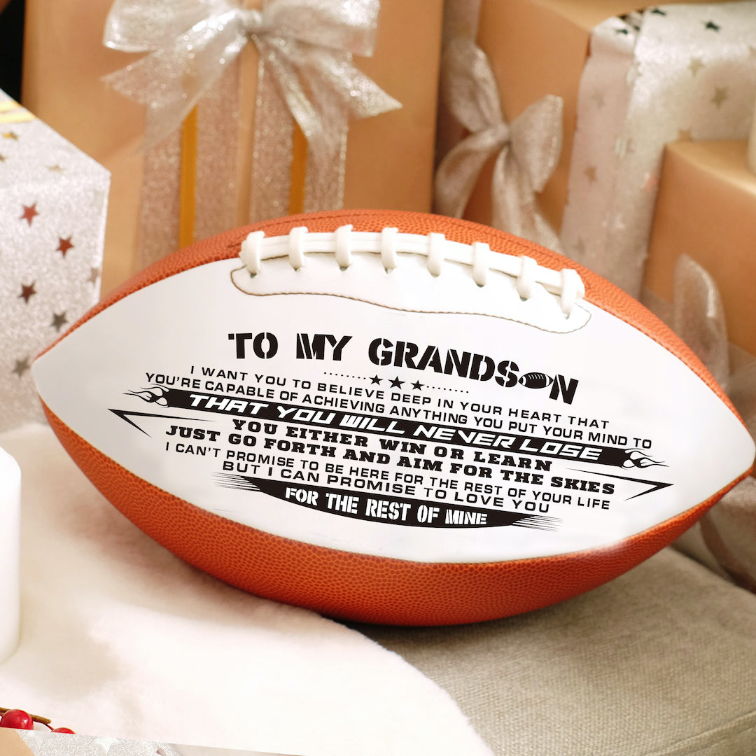 To My Grandson - Love You Birthday Graduation Christmas Holiday Gift Personalized Football