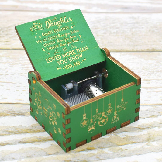 Dad To My Daughter You Are Loved More Than You Know Engraved Wooden Music Box
