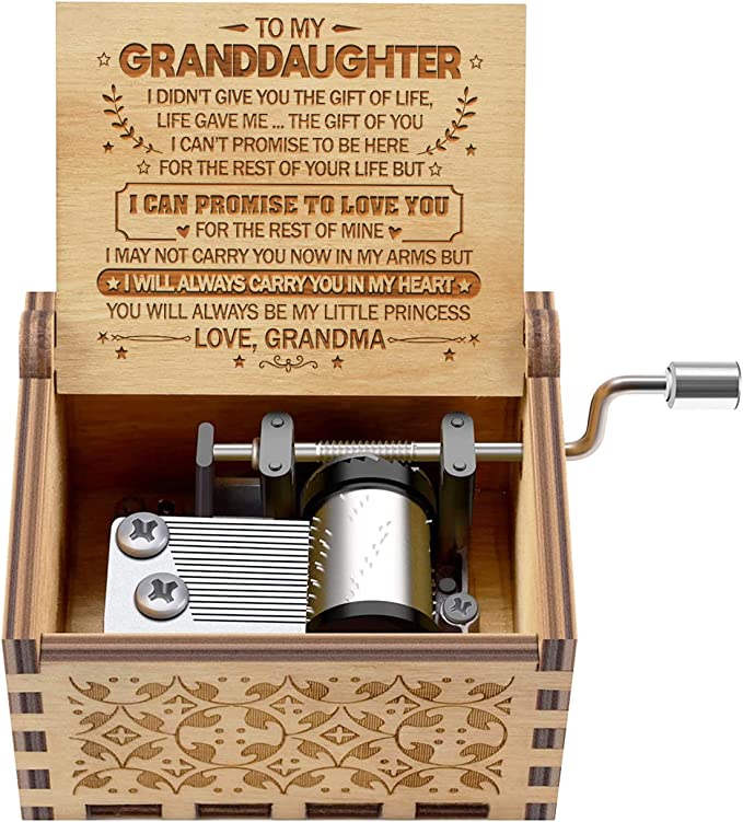 Grandma To Granddaughter You Are Loved More Than You Know Engraved Wooden Music Box
