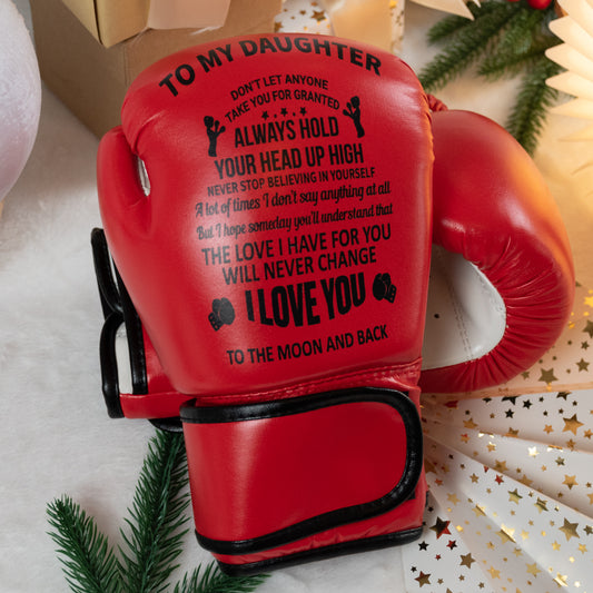 FAMILYWATCHS Gift Customized Personalise Boxing Gloves For Daughter Red