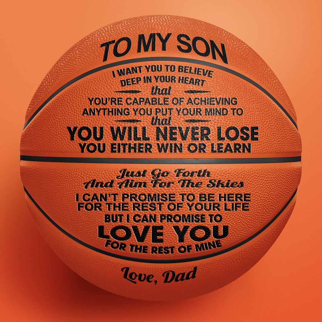 Engraved 29.5" Basketball Size 7- Personalized Gifts For Men, To My Son Gifts From Dad, Father And Son Gifts For Son, Grandson Gifts From Grandma, Christmas, Birthday, Graduation Gift For Son