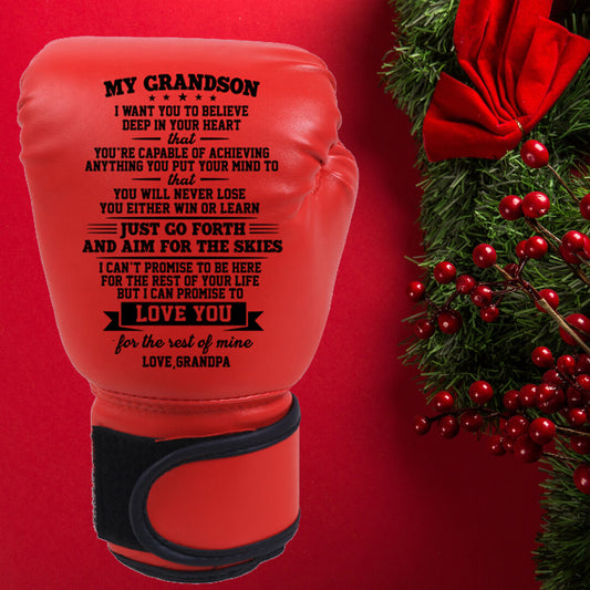 FAMILYWATCHS Gift Customized Personalise Boxing Gloves For Grandson From Grandpa