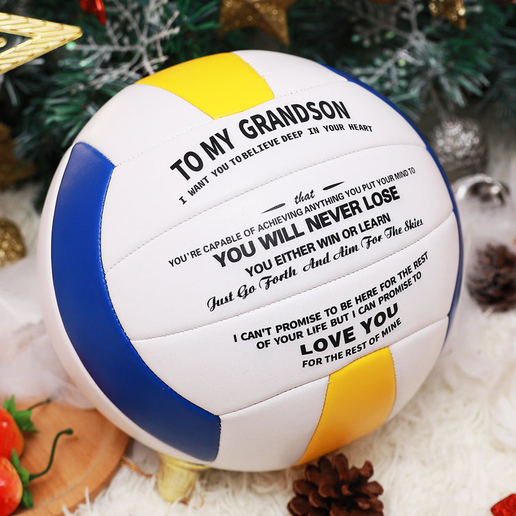 Personalized Printed Volleyball Gift To Grandson Volleyball for Grandson Sport Birthday Sport College Graduation Christmas Volleyball Gift Hand Stitch