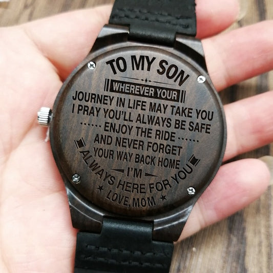 Familywatchs Gift Customized Personalise Wooden Watch For Son