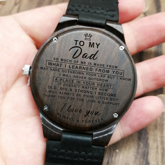 Familywatchs Gift Customized Personalise Wooden Watch For Dad